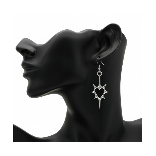 Spiked heart earring