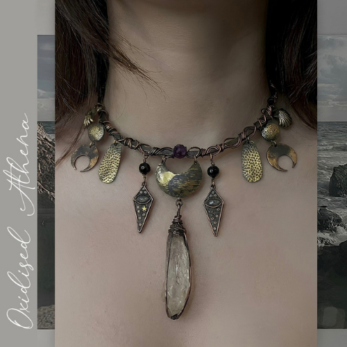 Oxidised Athena neck piece