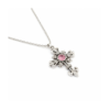 Ornamental cross chain in pink