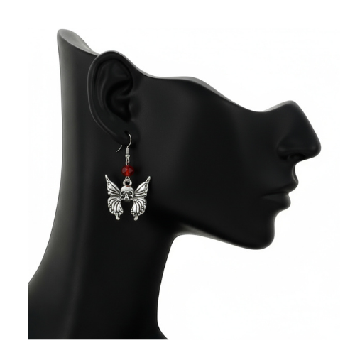 Skull earrings in red