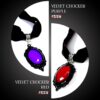 Velvet choker RED + PURPLE