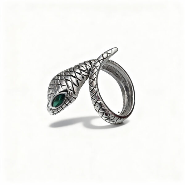 Jade eye serpent ring