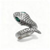 Jade eye serpent ring