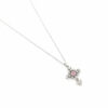Ornamental cross chain in pink