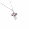 Ornamental cross chain in pink