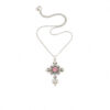 Ornamental cross chain in pink