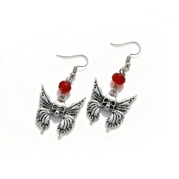 Skull earrings in red
