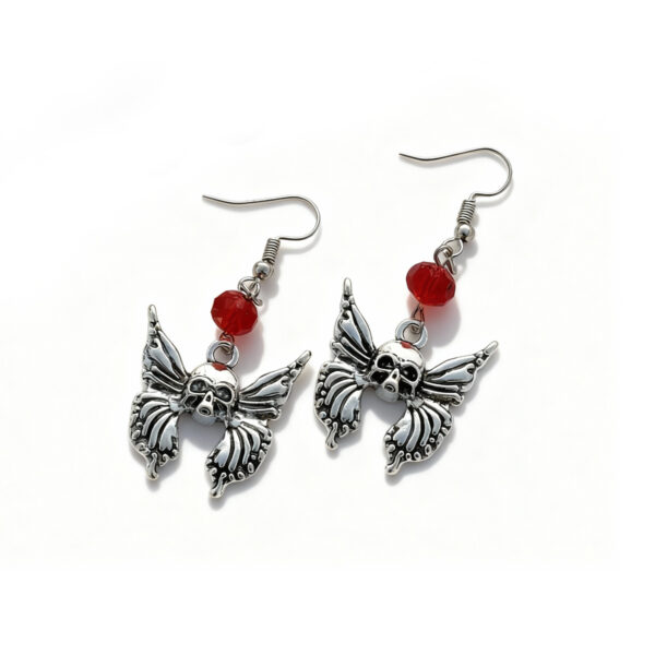 Skull earrings in red