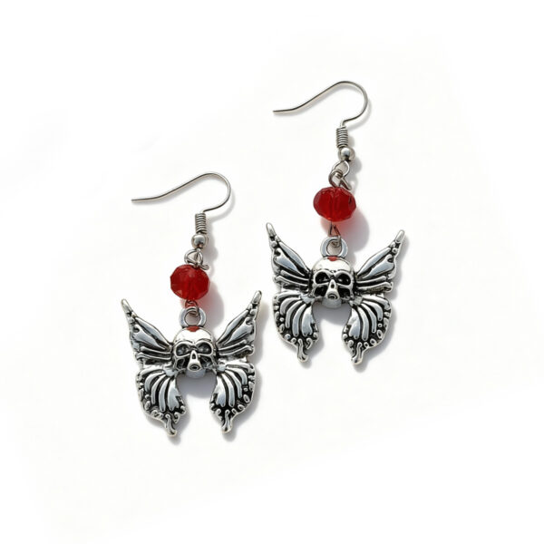 Skull earrings in red