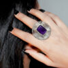 “Web of lies” amethyst ring
