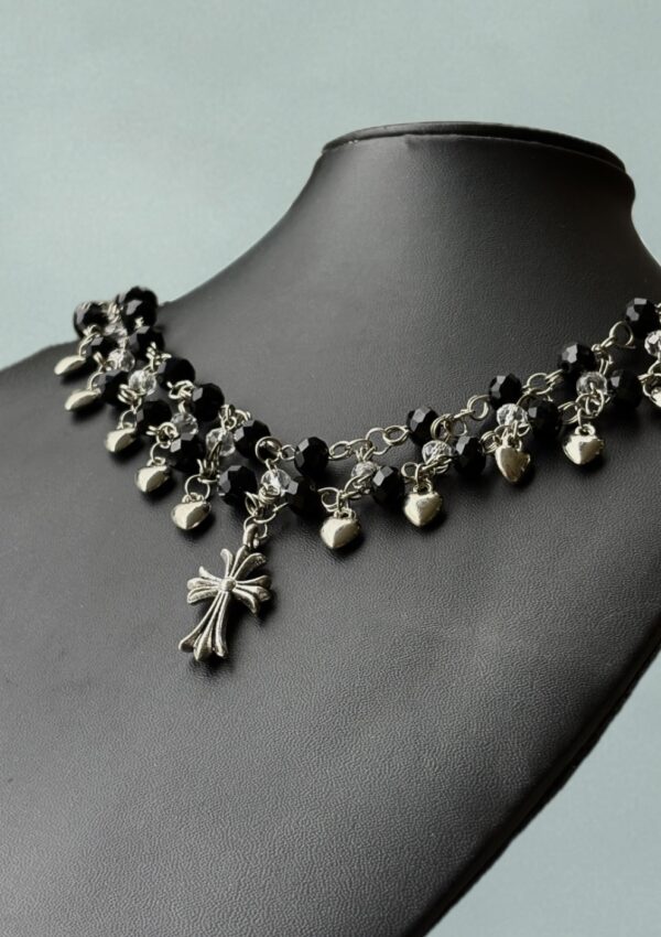 Chrome beaded choker