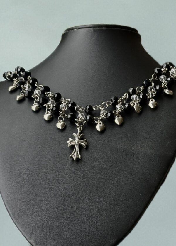Chrome beaded choker