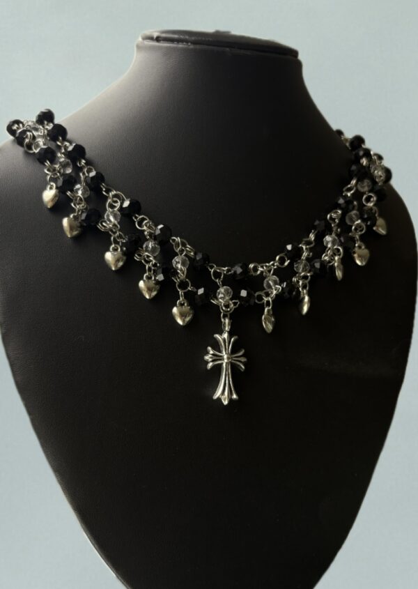 Chrome beaded choker