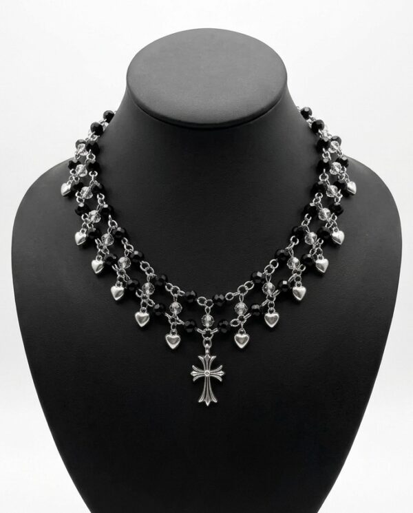 Chrome beaded choker