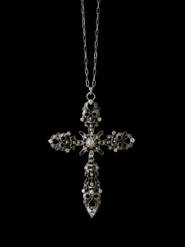 studded cross chain