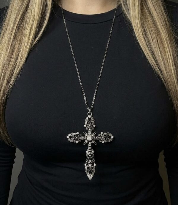 studded cross chain